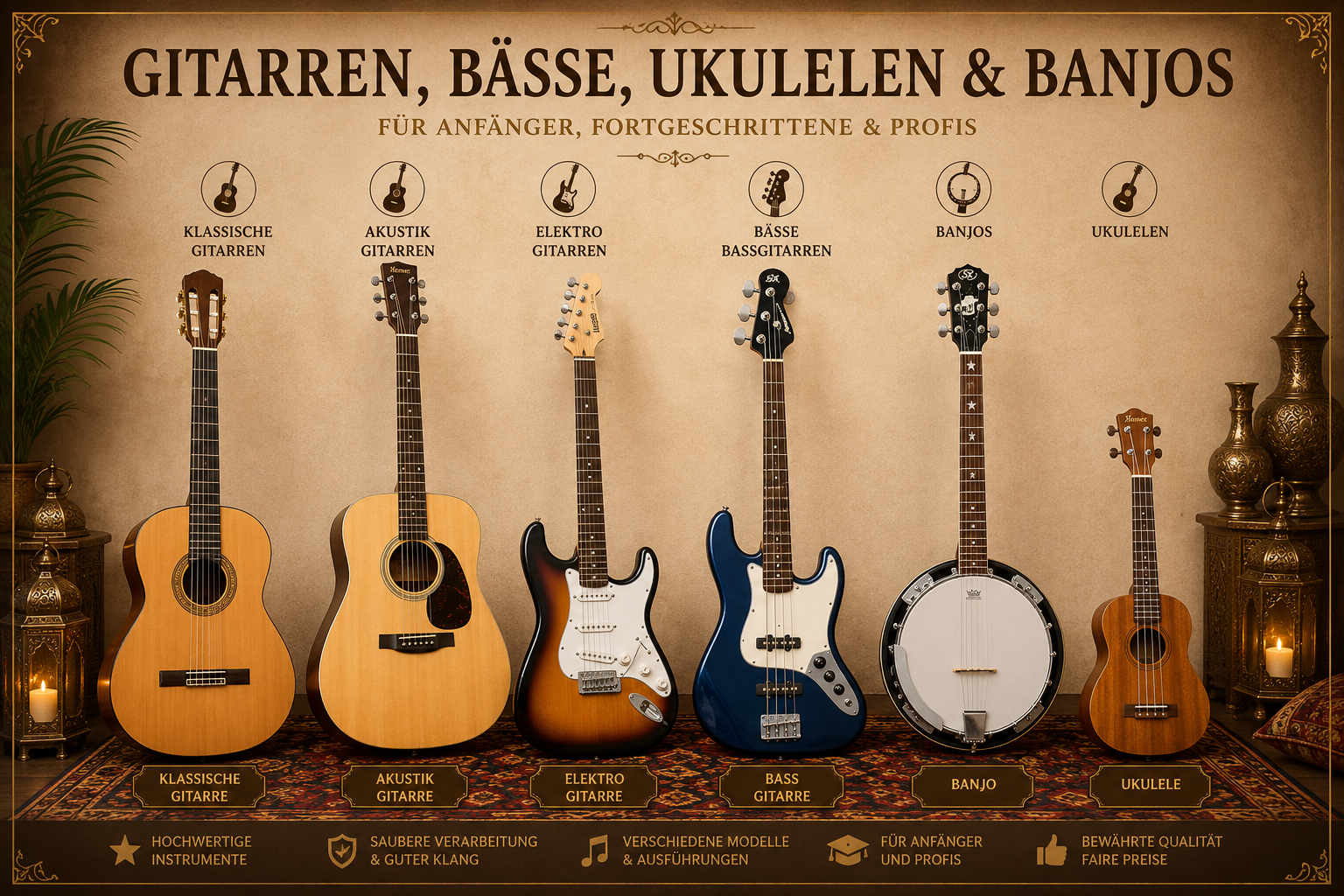 Gitarren, Bässe, Ukulelen & Banjos category icon/image